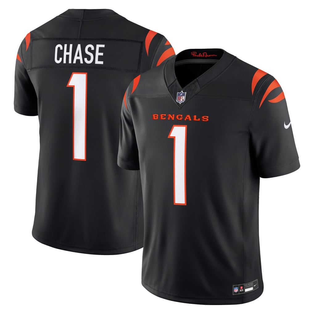 Men's Cincinnati Bengals Ja'Marr Chase Black Team Vapor F.U.S.E. Stitched Limited Jersey