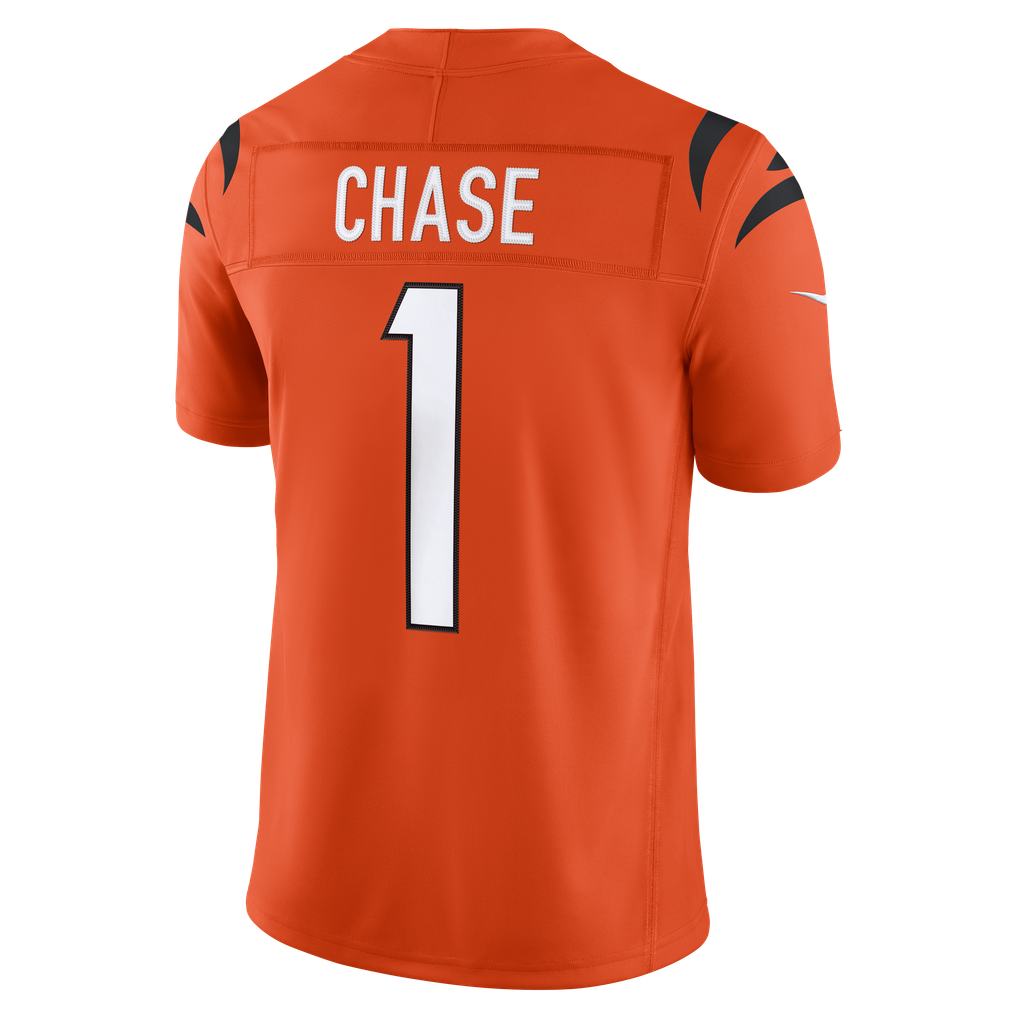 Men's Cincinnati Bengals Ja'Marr Chase Orange Alternate Vapor F.U.S.E. Stitched Limited Jersey