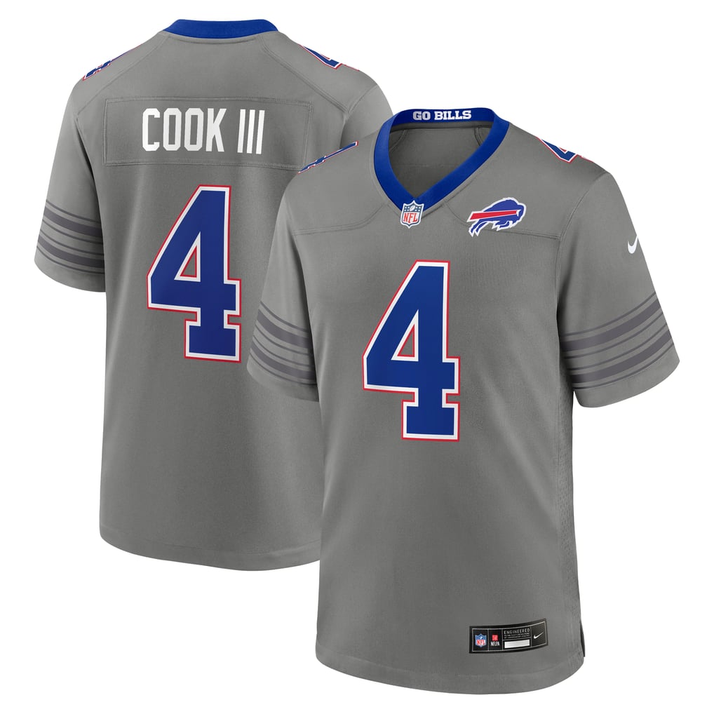 Men's Buffalo Bills James Cook III Gray Nickel City Game Jersey