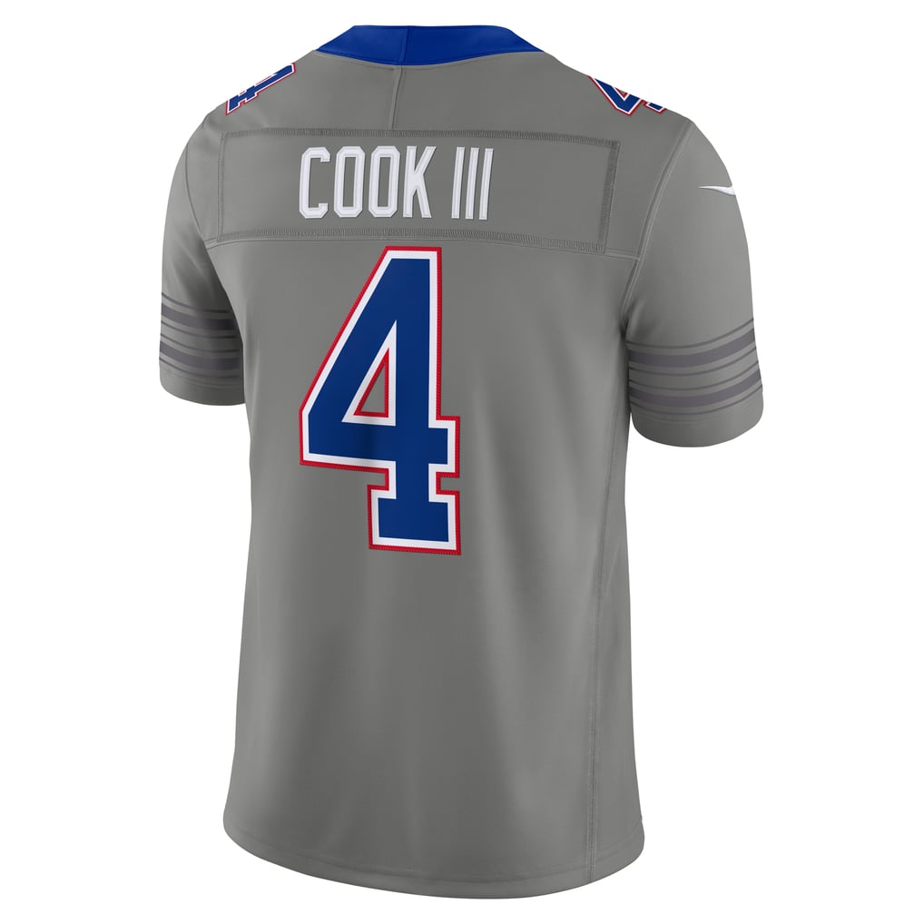 Men's Buffalo Bills James Cook III Gray Nickel City Vapor F.U.S.E. Stitched Limited Jersey
