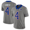 Men's Buffalo Bills James Cook III Gray Nickel City Vapor F.U.S.E. Stitched Limited Jersey