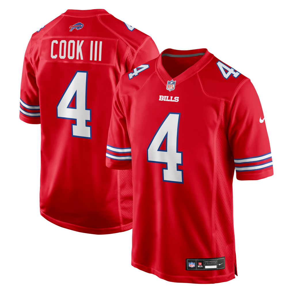 Men's Buffalo Bills James Cook III Red Alternate Game Jersey