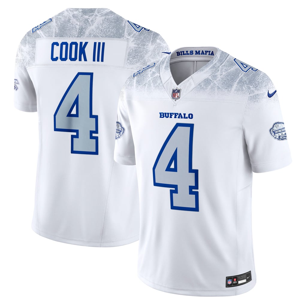 Men's Buffalo Bills James Cook III White Rivalries Collection Stitched Limited Jersey