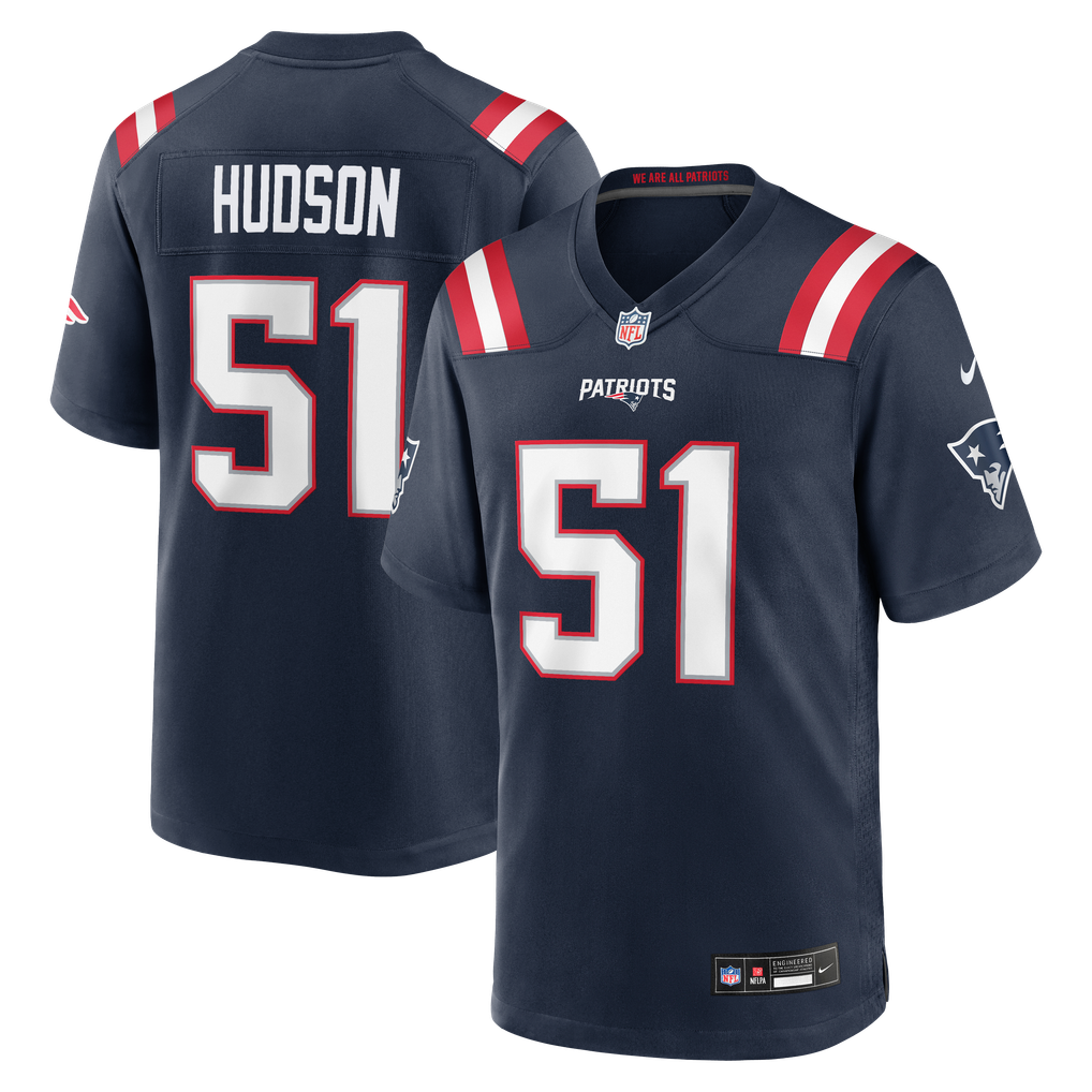 Men's New England Patriots James Hudson Navy Team Game Jersey