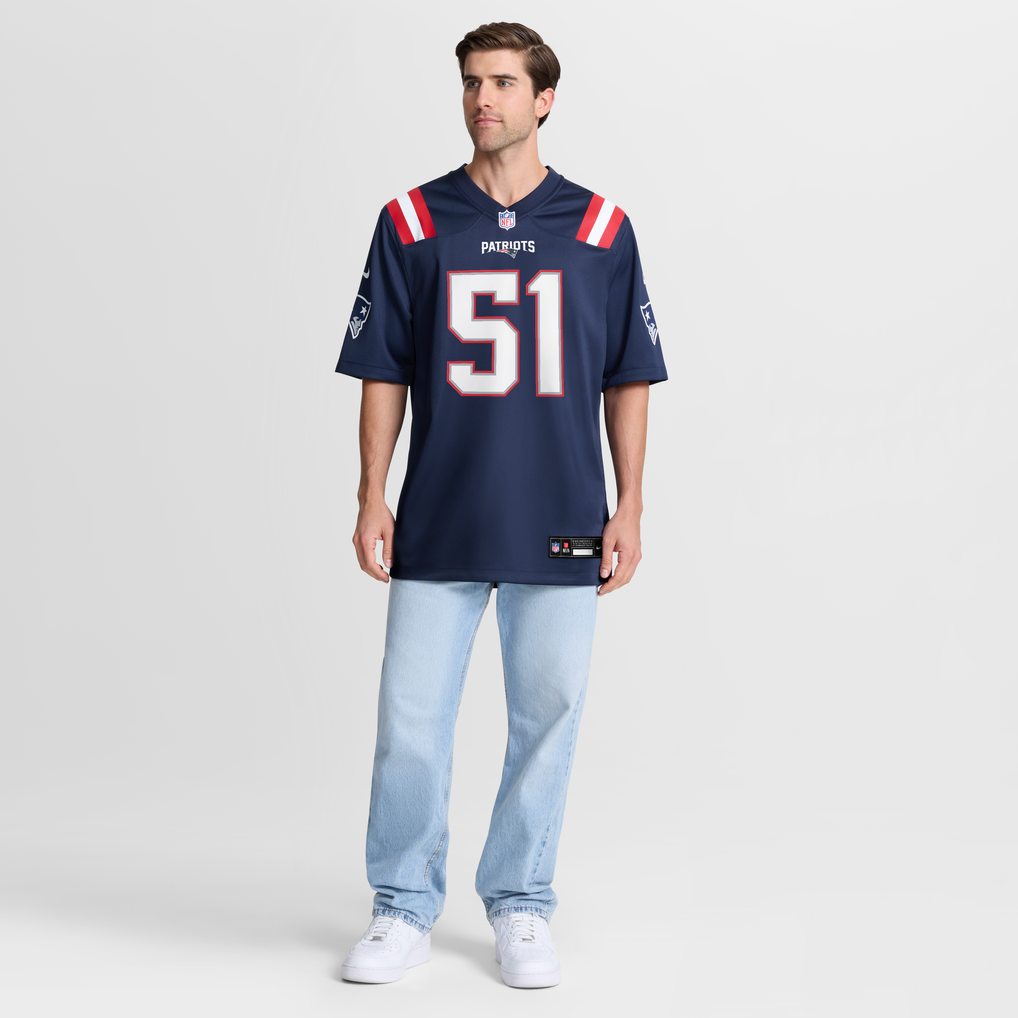 Men's New England Patriots James Hudson Navy Team Game Jersey