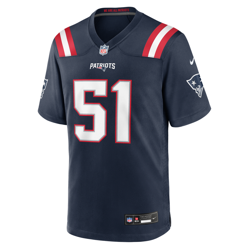 Men's New England Patriots James Hudson Navy Team Game Jersey