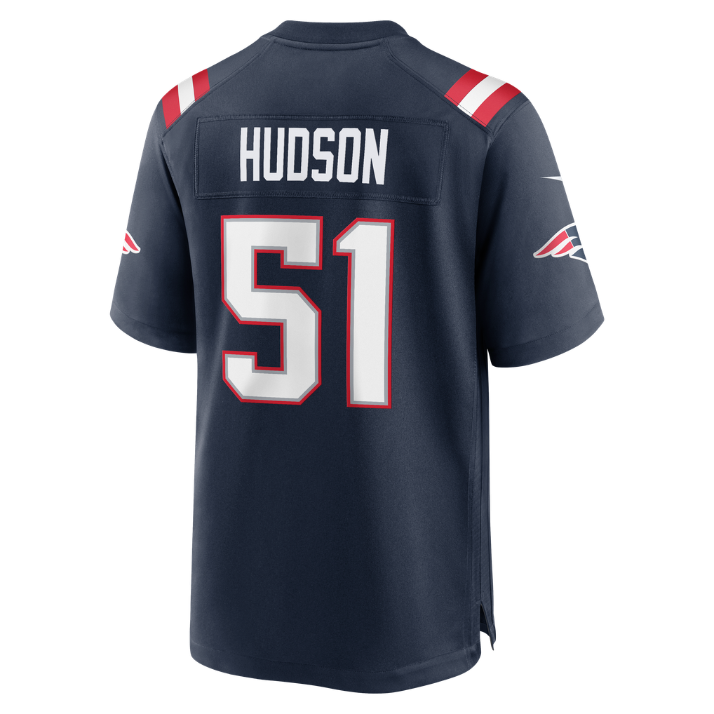 Men's New England Patriots James Hudson Navy Team Game Jersey