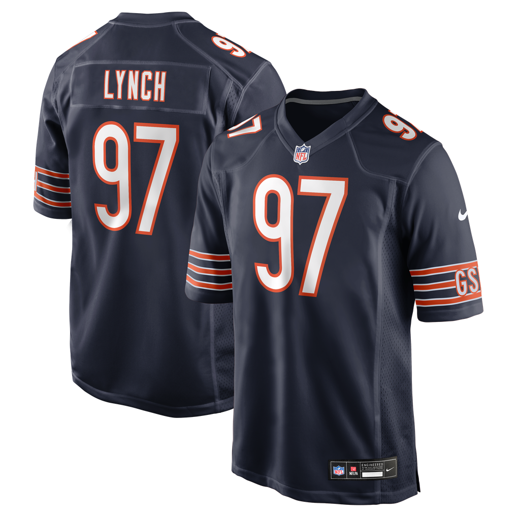Men's Chicago Bears James Lynch Navy Team Game Jersey