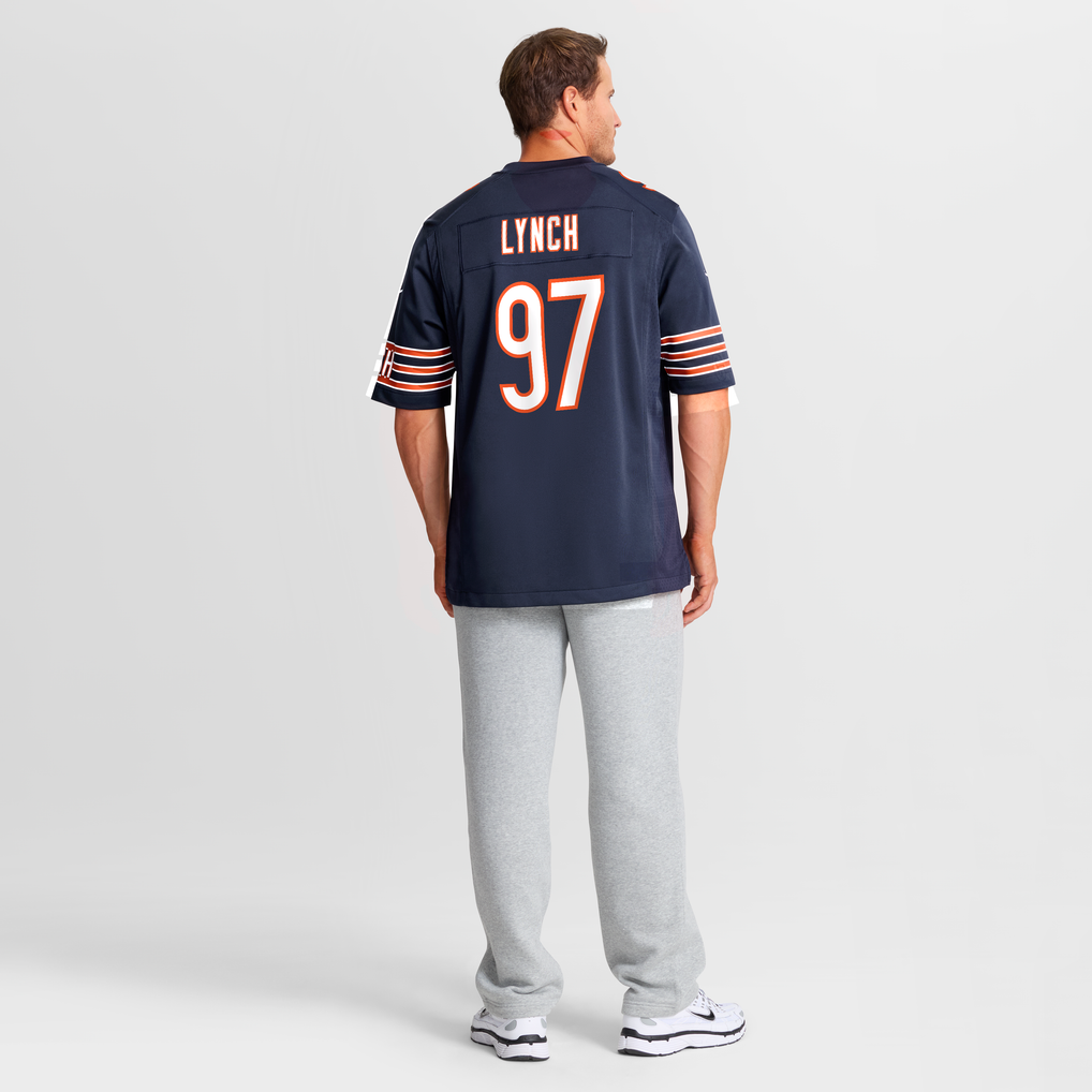 Men's Chicago Bears James Lynch Navy Team Game Jersey