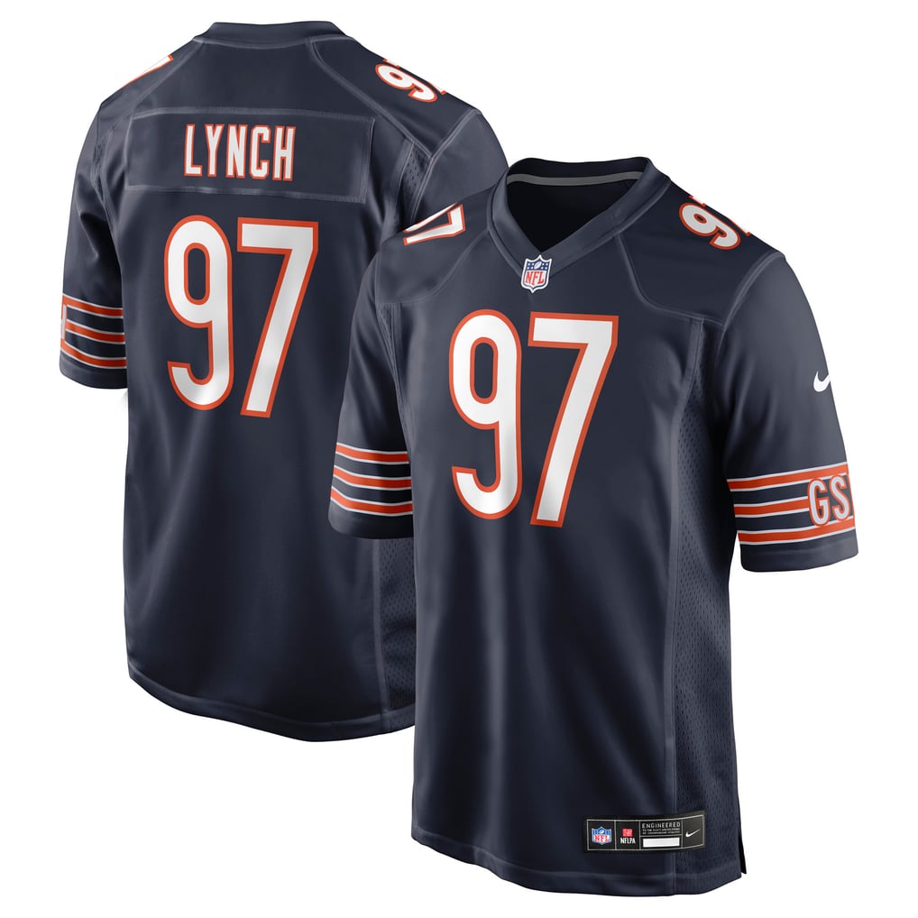 Men's Chicago Bears James Lynch Navy Team Game Jersey