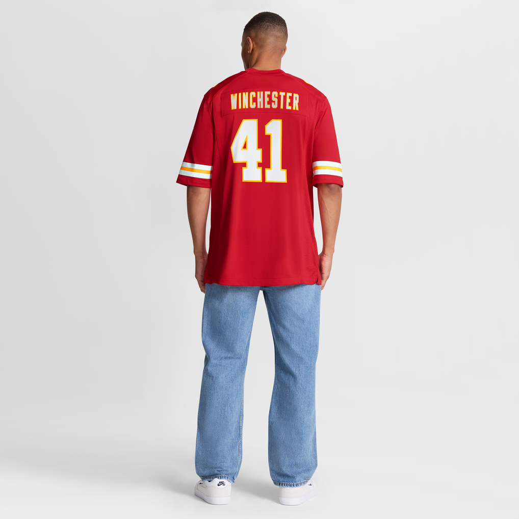 Men's Kansas City Chiefs James Winchester Red Game Jersey