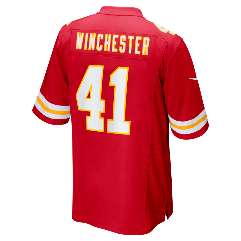 Men's Kansas City Chiefs James Winchester Red Game Jersey