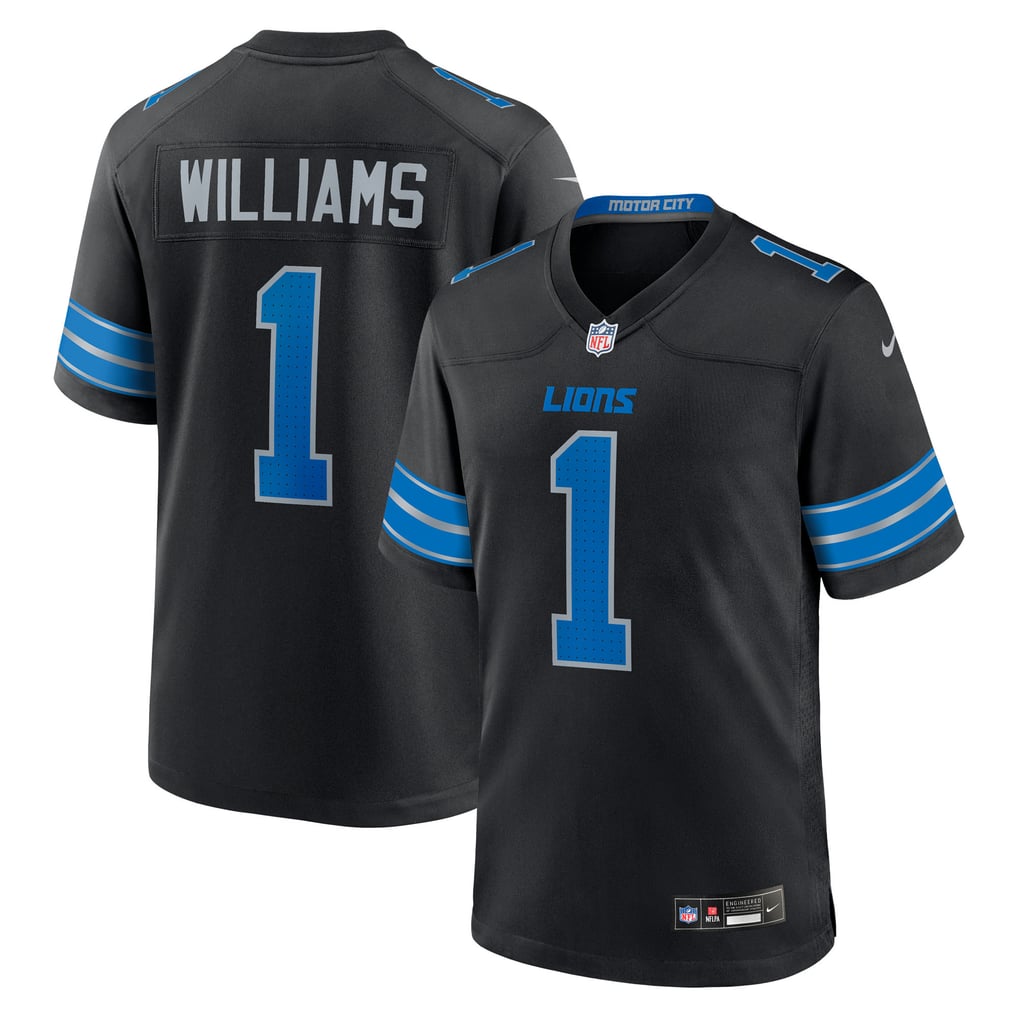 Men's Detroit Lions Jameson Williams Black Alternate Game Player Jersey