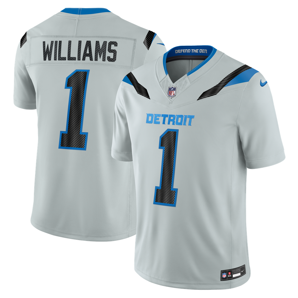 Men's Detroit Lions Jameson Williams Silver 2026 Rivalries Collection Stitched Limited Jersey
