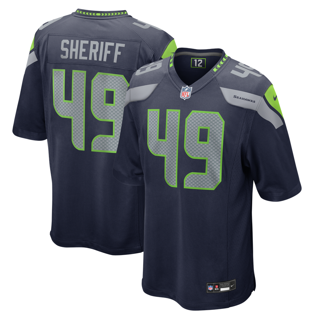 Men's Seattle Seahawks Jamie Sheriff College Navy Team Game Jersey