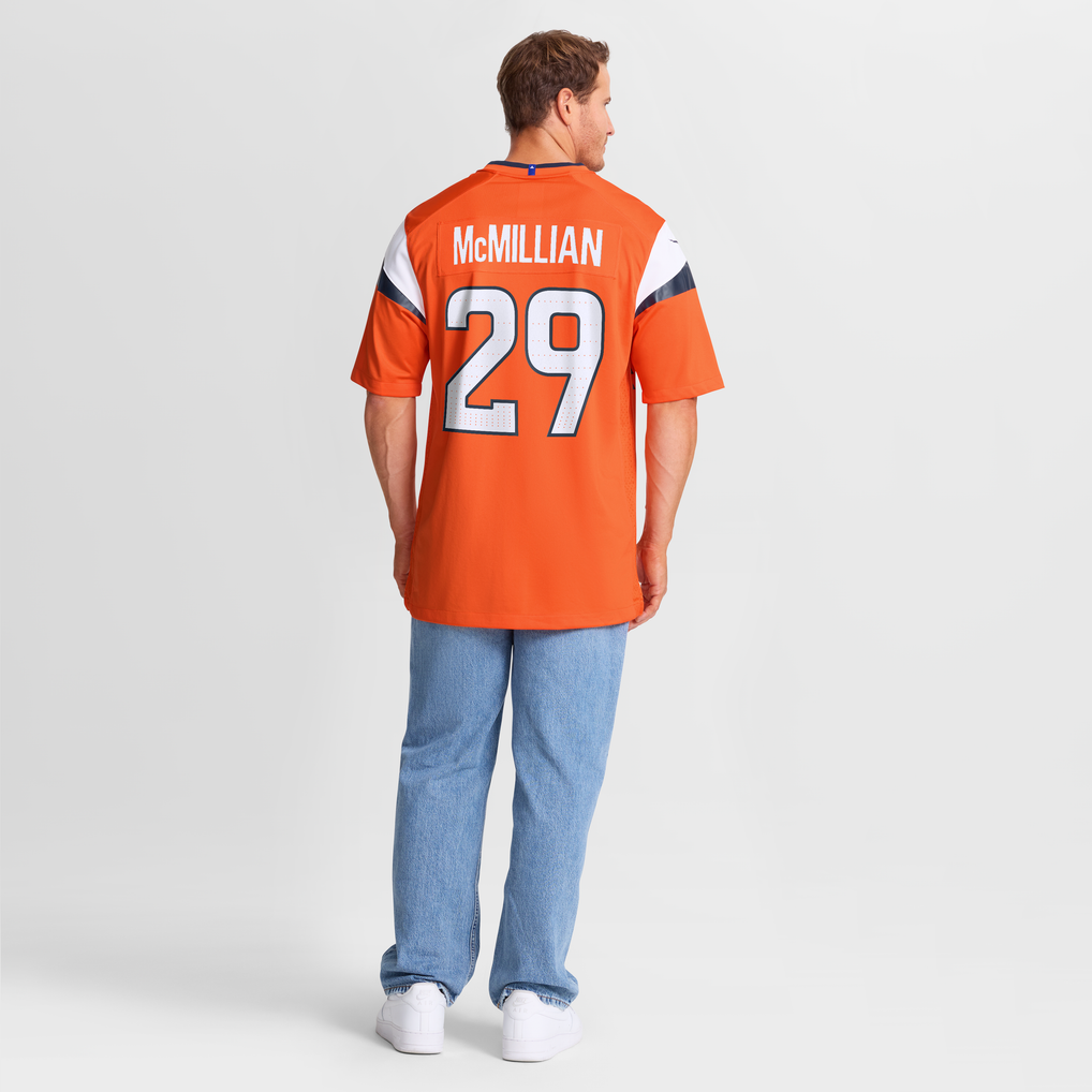 Men's Denver Broncos Ja'Quan McMillian Orange Team Game Jersey