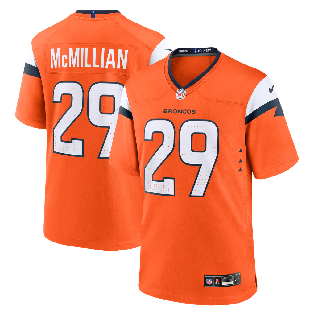 Men's Denver Broncos Ja'Quan McMillian Orange Team Game Jersey
