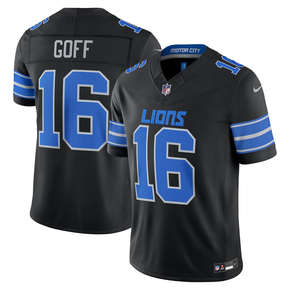 Men's Detroit Lions Jared Goff Black Alternate Vapor F.U.S.E. Stitched Limited Jersey