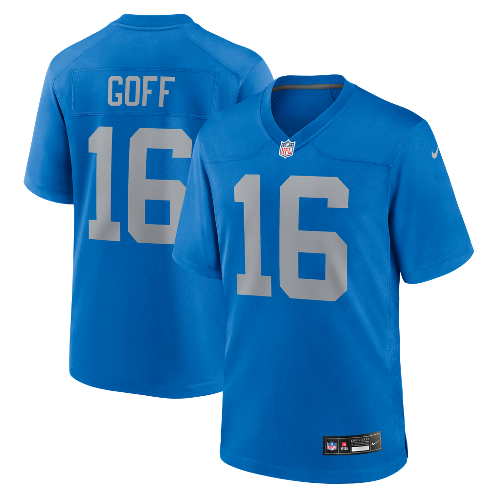 Men's Detroit Lions Jared Goff Blue Alternate Game Jersey