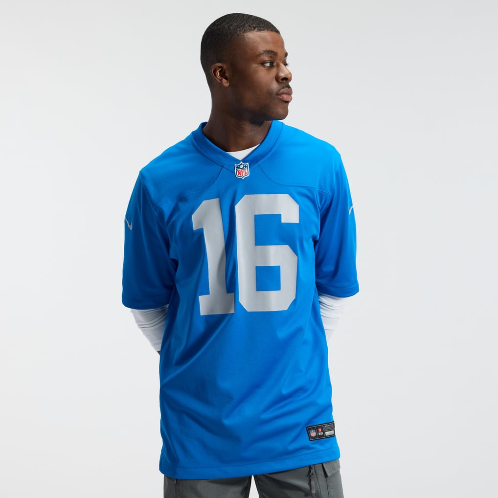 Men's Detroit Lions Jared Goff Blue Alternate Game Jersey