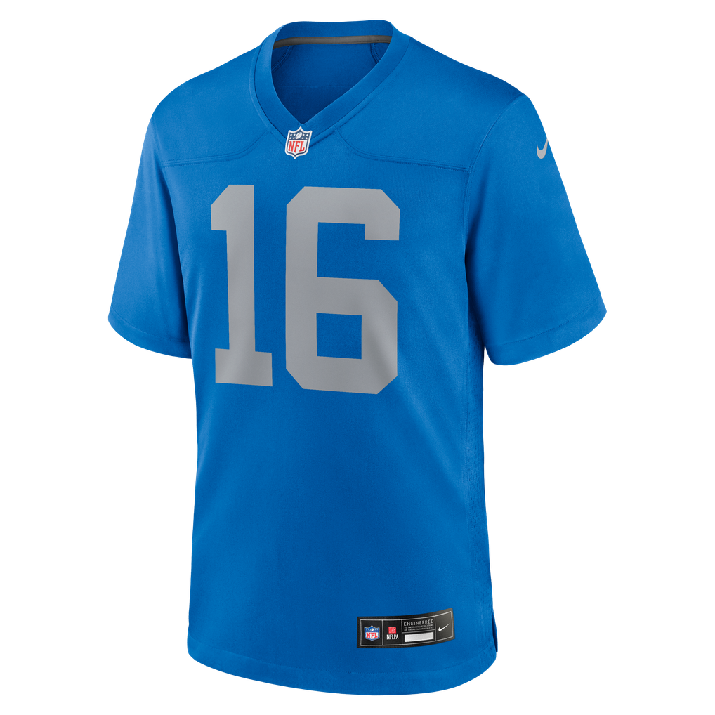 Men's Detroit Lions Jared Goff Blue Alternate Game Jersey