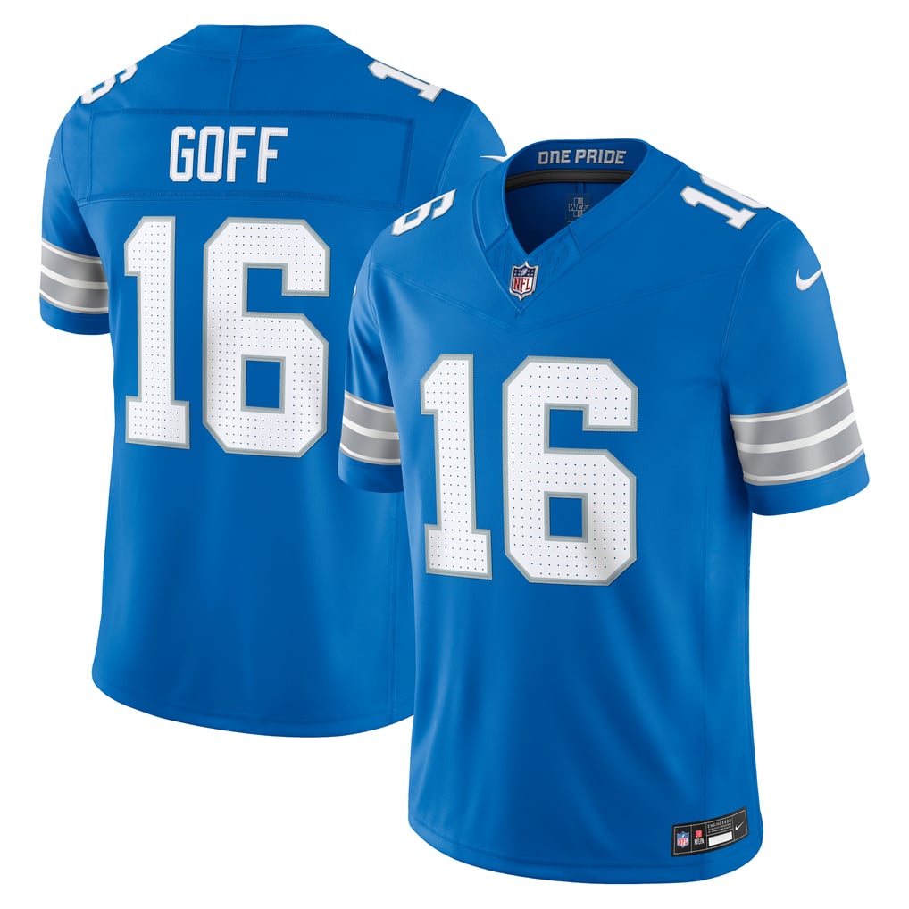 Men's Detroit Lions Jared Goff Blue Team Vapor F.U.S.E. Stitched Limited Jersey