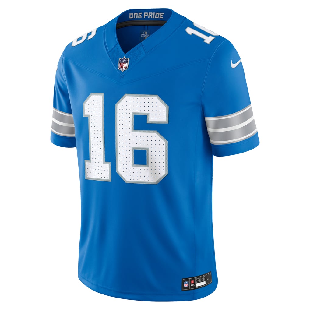 Men's Detroit Lions Jared Goff Blue Team Vapor F.U.S.E. Stitched Limited Jersey