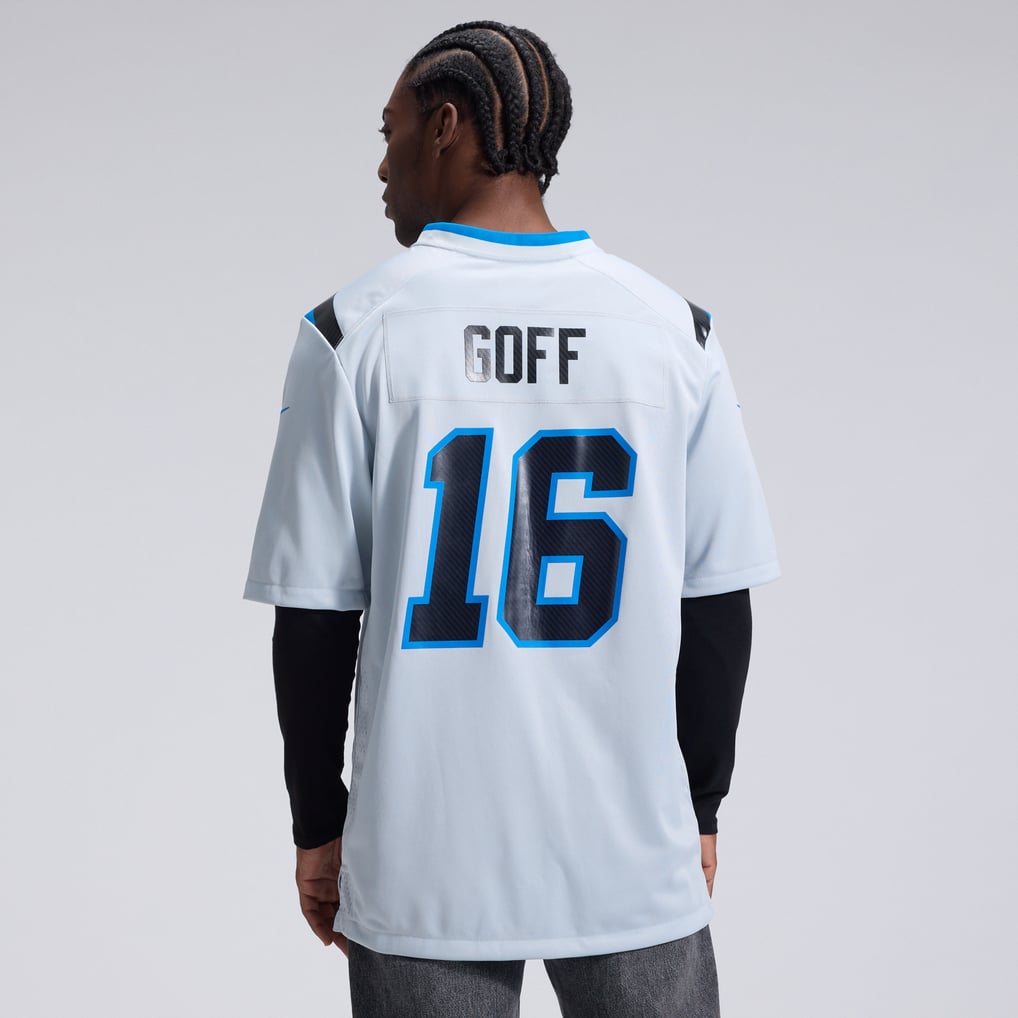 Men's Detroit Lions Jared Goff Silver 2026 Rivalries Collection Game Jersey