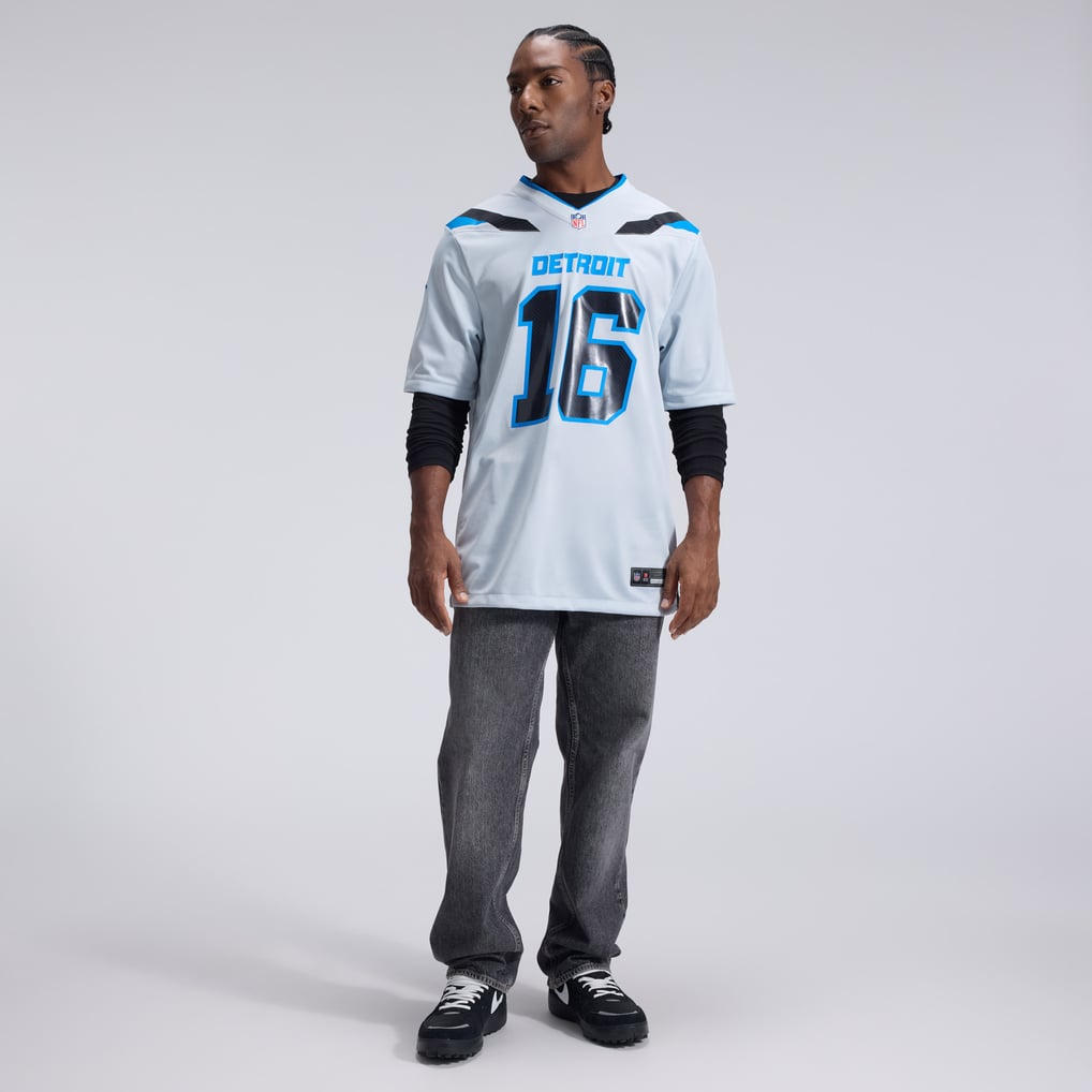 Men's Detroit Lions Jared Goff Silver 2026 Rivalries Collection Game Jersey