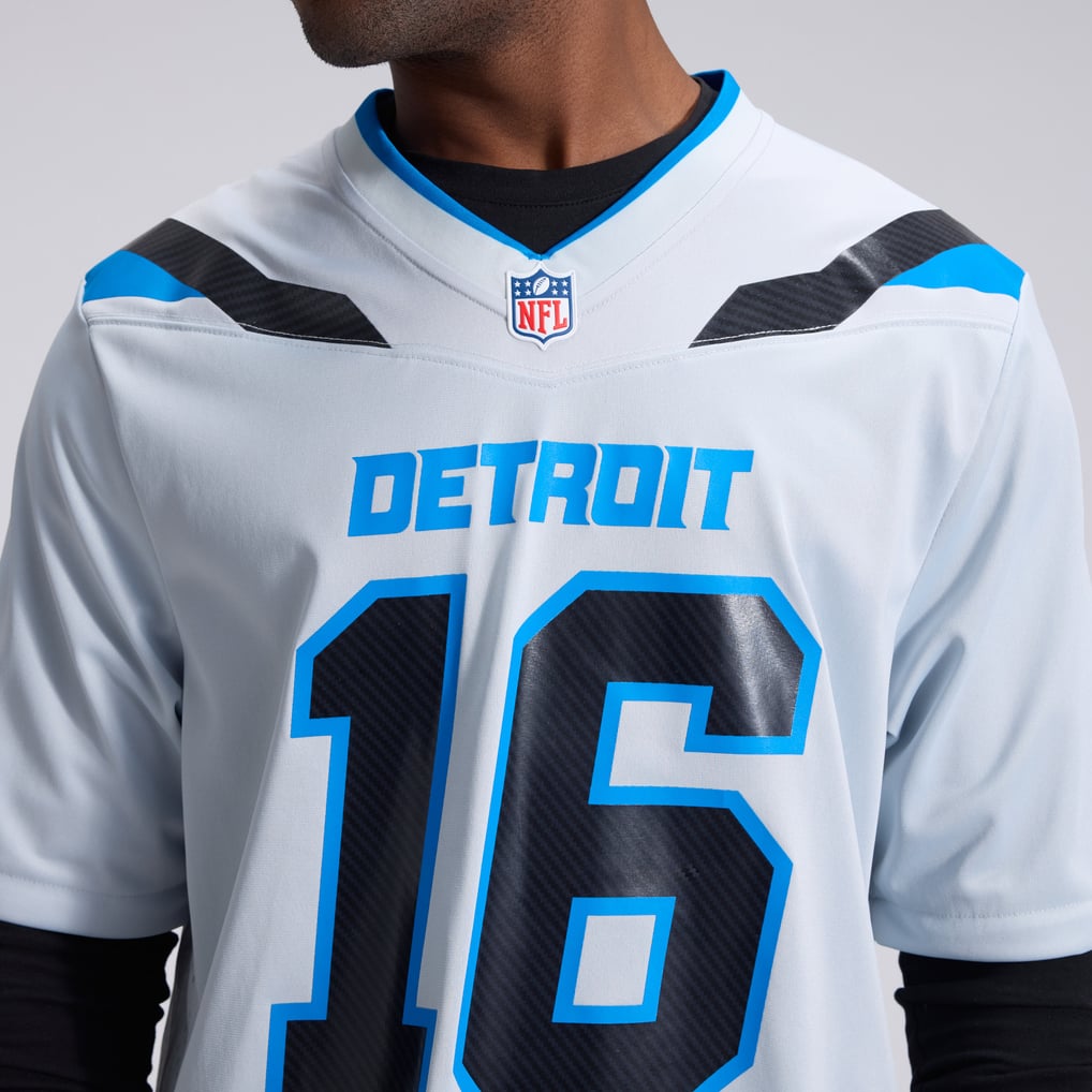 Men's Detroit Lions Jared Goff Silver 2026 Rivalries Collection Game Jersey