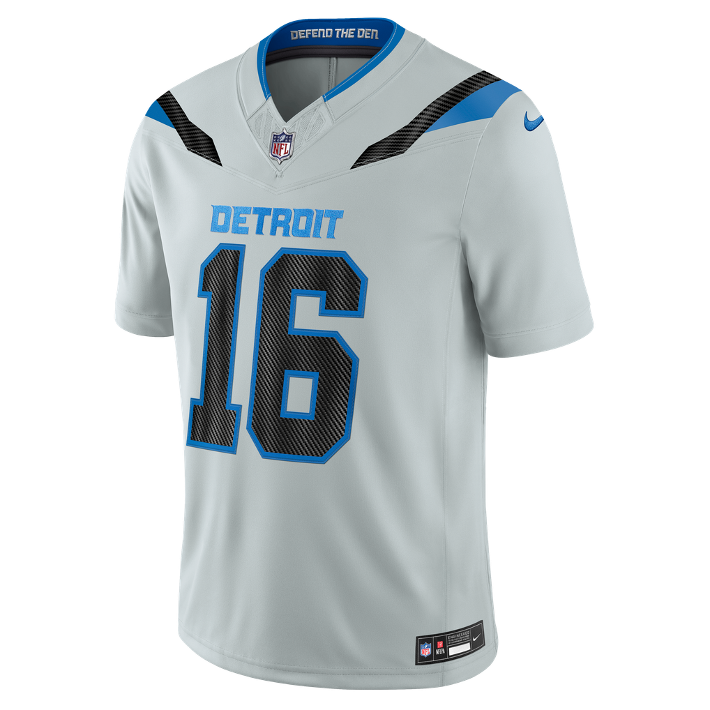 Men's Detroit Lions Jared Goff Silver 2026 Rivalries Collection Stitched Limited Jersey
