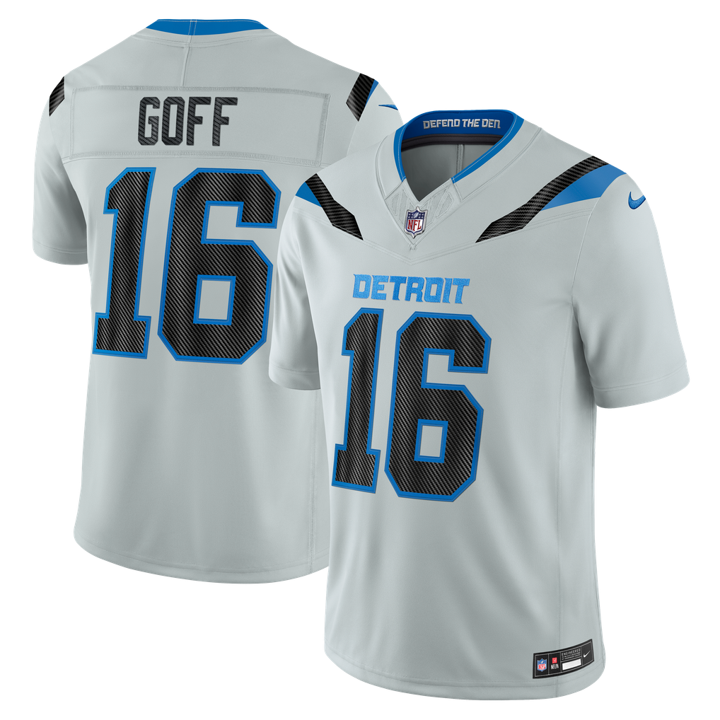 Men's Detroit Lions Jared Goff Silver 2026 Rivalries Collection Stitched Limited Jersey
