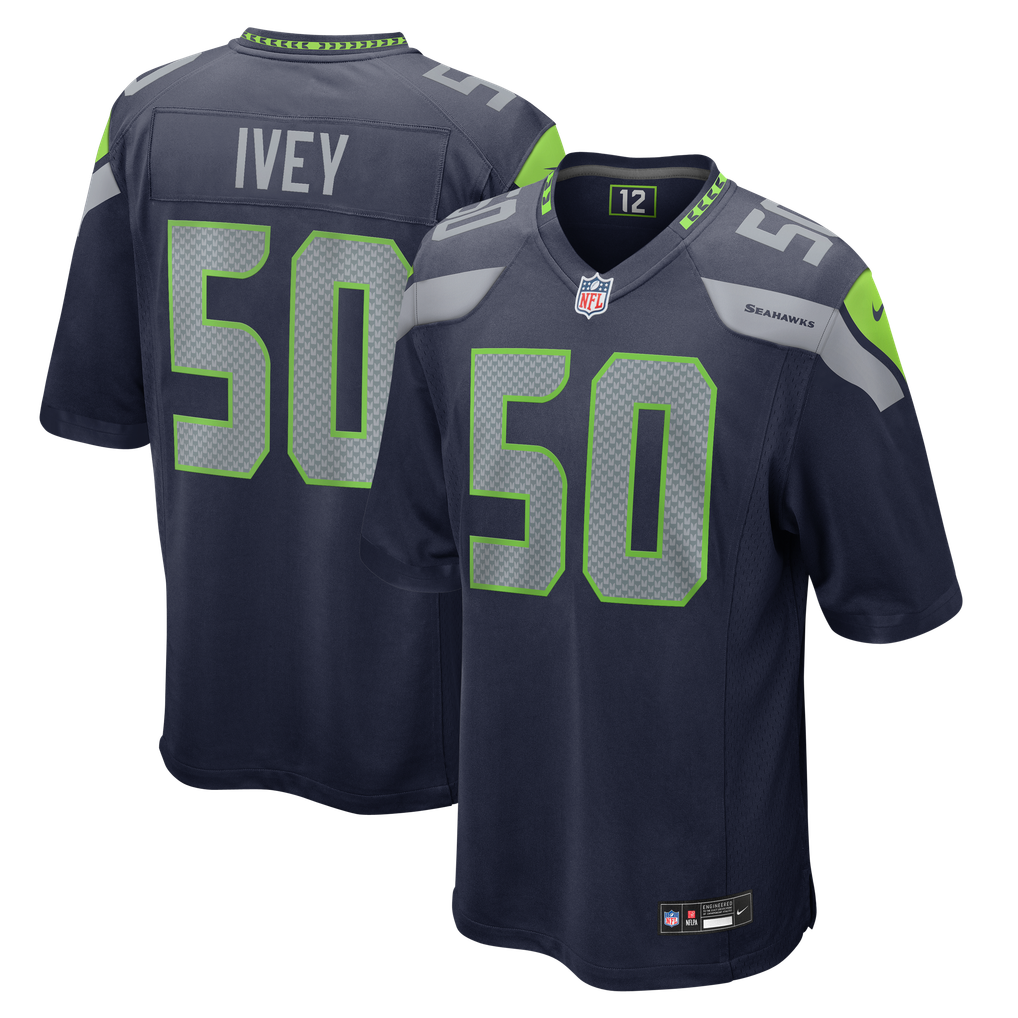 Men's Seattle Seahawks Jared Ivey College Navy Team Game Jersey