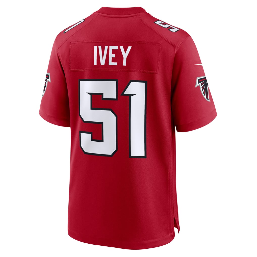 Men's Atlanta Falcons Jared Ivey Red Team Game Jersey