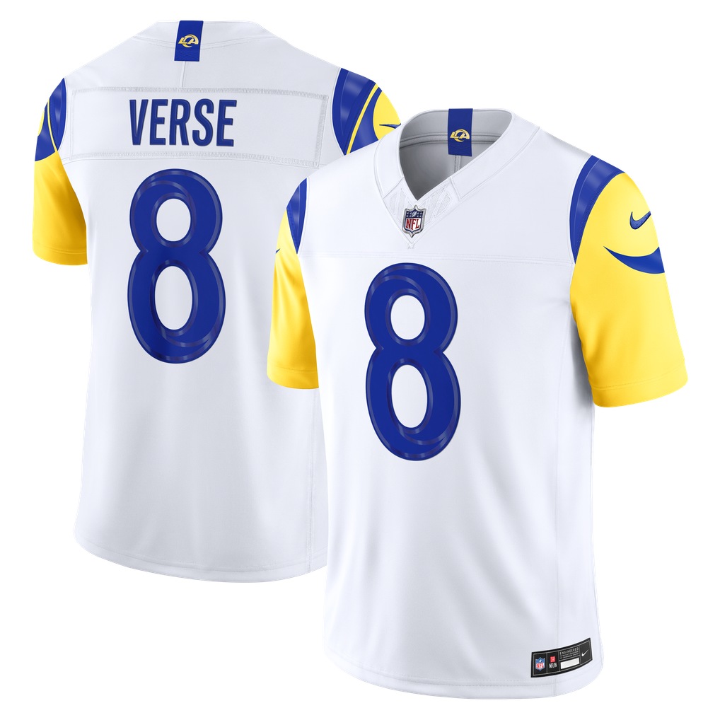 Men's Los Angeles Rams Jared Verse White Vapor F.U.S.E. Stitched Limited Jersey