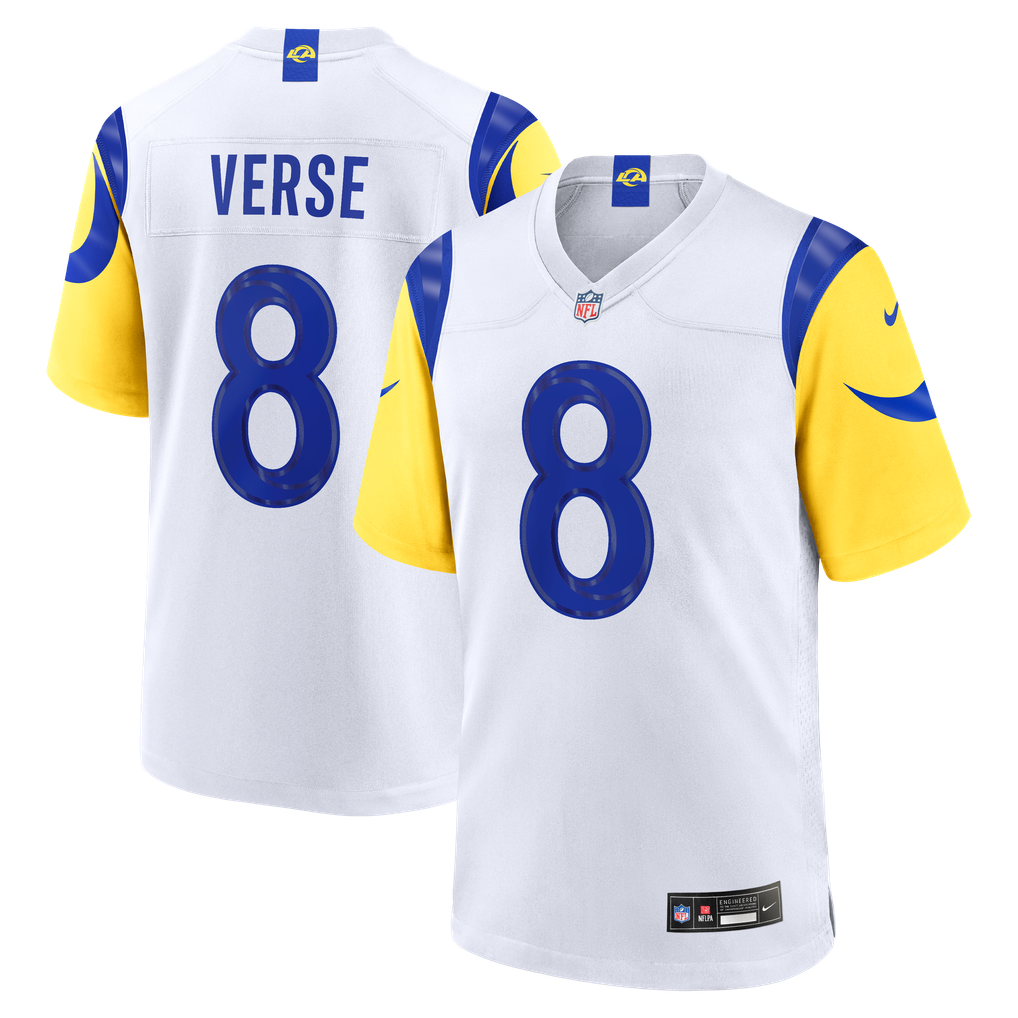 Men's Los Angeles Rams Jared Verse White Game Player Jersey