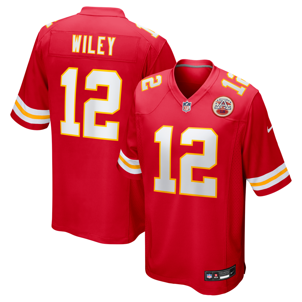 Men's Kansas City Chiefs Jared Wiley Red Game Jersey