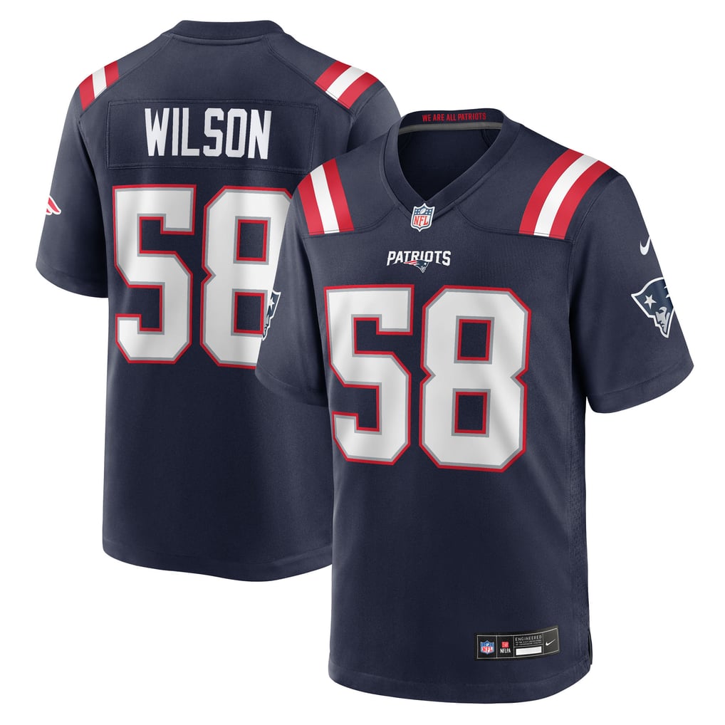 Men's New England Patriots Jared Wilson Navy Team Game Jersey