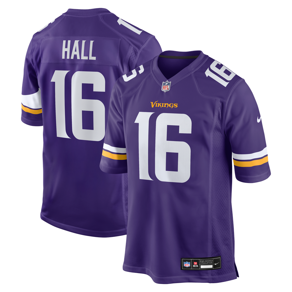 Men's Minnesota Vikings Jaren Hall Purple Game Jersey