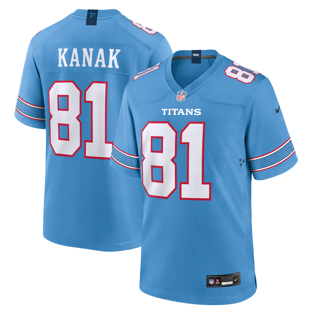 Men's Tennessee Titans Jaren Kanak Light Blue Team Game Jersey