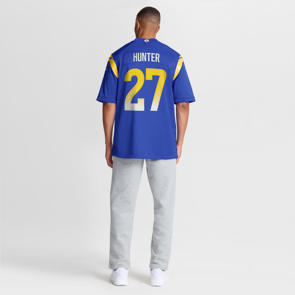 Men's Los Angeles Rams Jarquez Hunter Royal Team Game Jersey