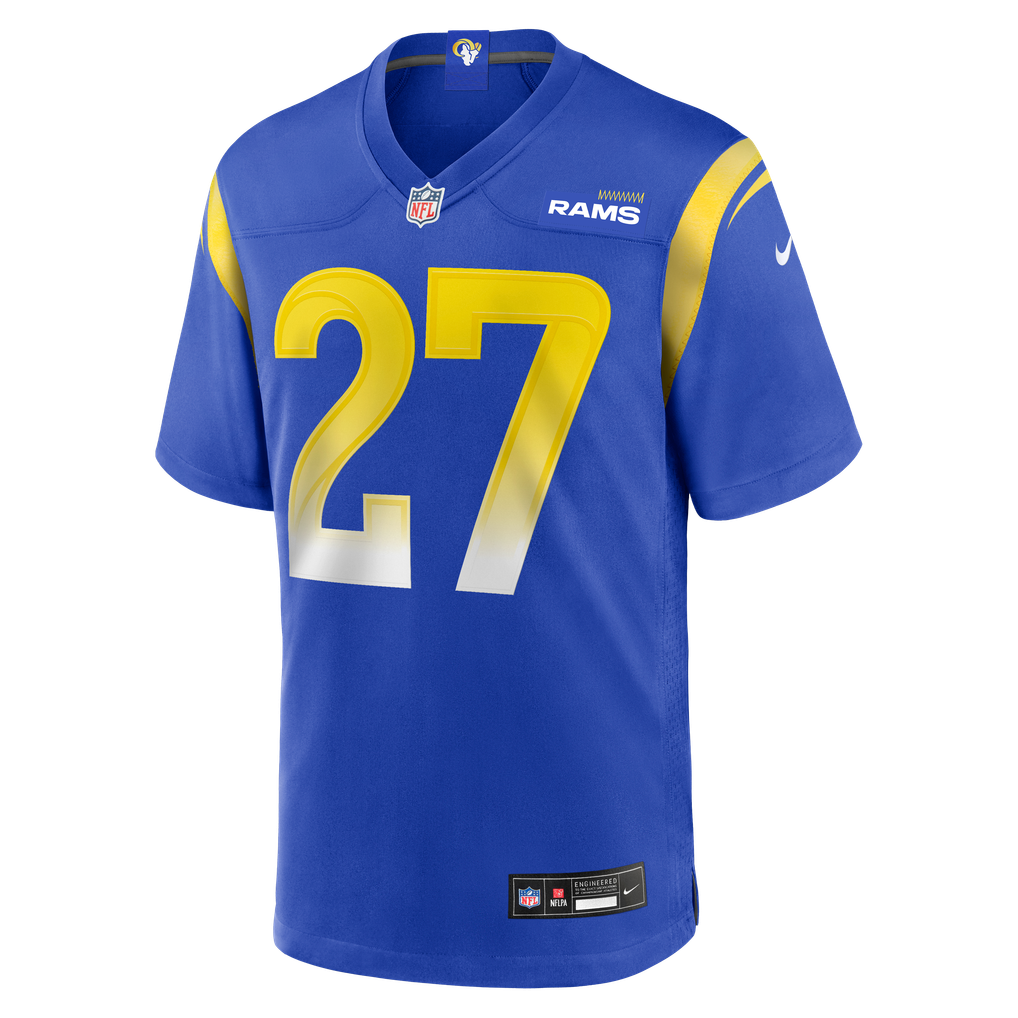 Men's Los Angeles Rams Jarquez Hunter Royal Team Game Jersey