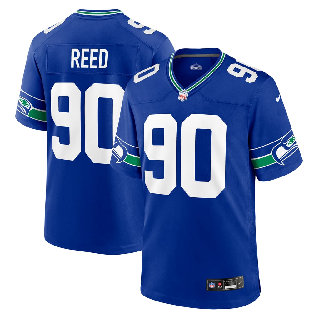 Men's Seattle Seahawks Jarran Reed Royal Alternate Game Jersey