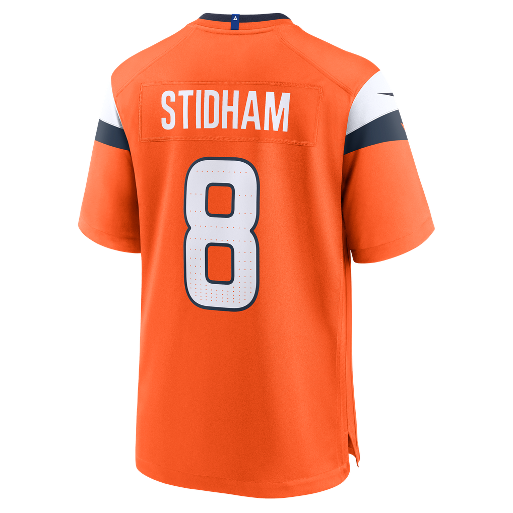 Men's Denver Broncos Jarrett Stidham Orange Team Game Jersey