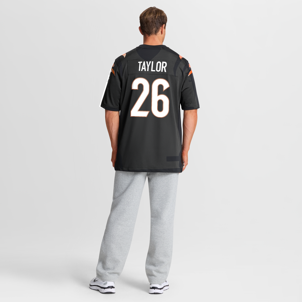 Men's Cincinnati Bengals Ja'Sir Taylor Black Team Game Jersey