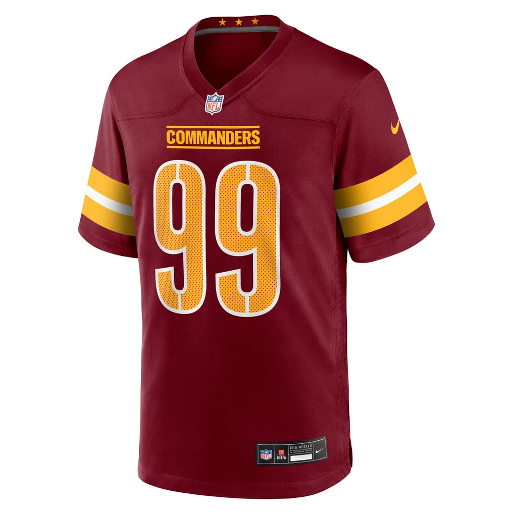 Men's Washington Commanders Javon Kinlaw Burgundy Team Game Jersey