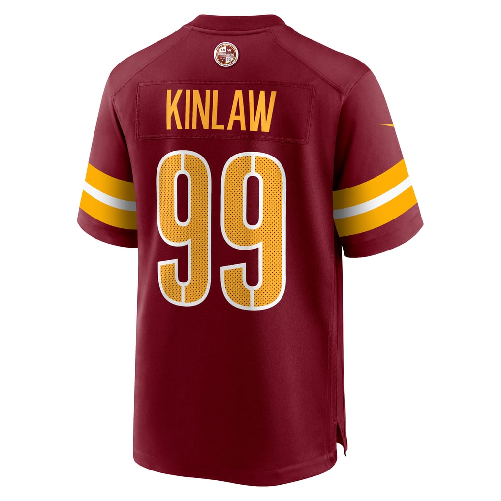 Men's Washington Commanders Javon Kinlaw Burgundy Team Game Jersey