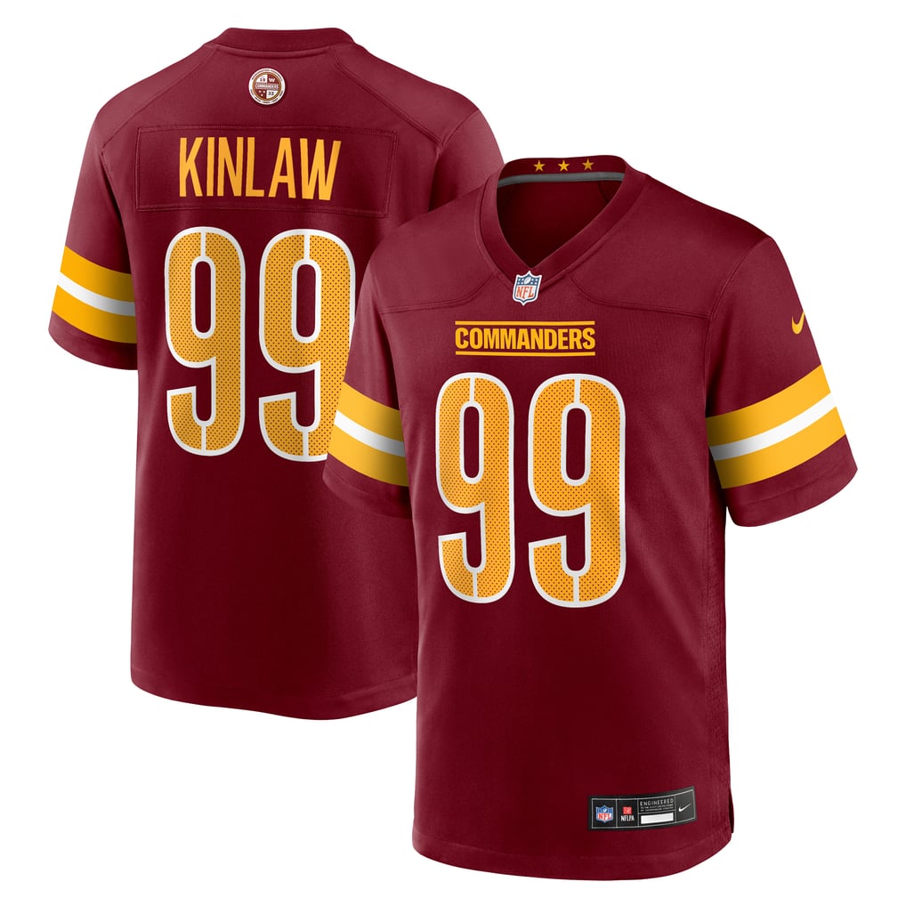 Men's Washington Commanders Javon Kinlaw Burgundy Team Game Jersey