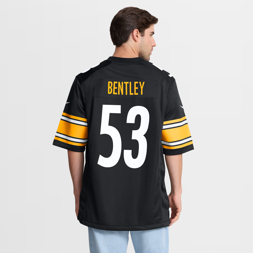 Men's Pittsburgh Steelers JaWhaun Bentley Black Team Game Jersey