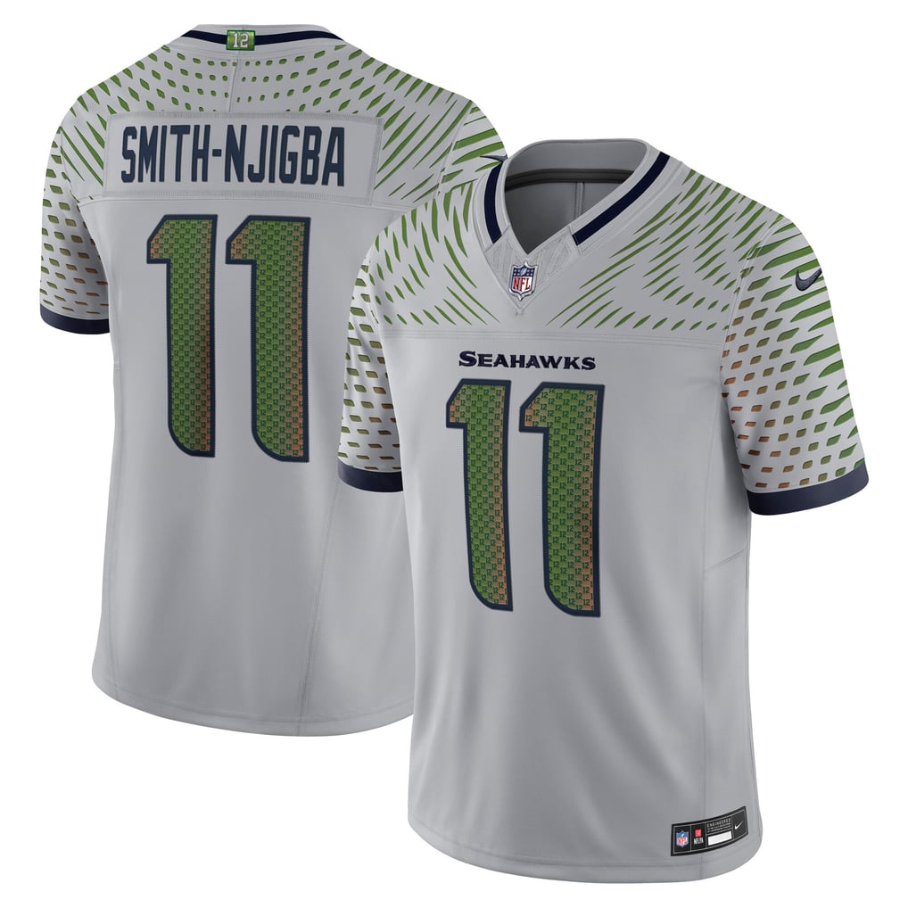 Men's Seattle Seahawks Jaxon Smith-Njigba Gray Rivalries Collection Stitched Limited Jersey